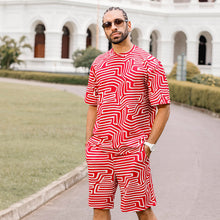 Load image into Gallery viewer, Abstract Printed Oversized T-shirt with Shorts