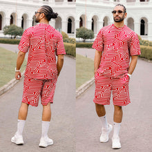 Load image into Gallery viewer, Abstract Printed Oversized T-shirt with Shorts