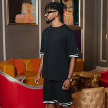 Load image into Gallery viewer, Black Oversized T-shirt with Shorts