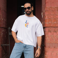 Load image into Gallery viewer, Love White Boxy Oversized T-shirt