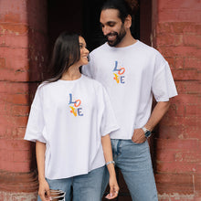 Load image into Gallery viewer, Love White Boxy Oversized T-shirt