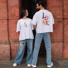 Load image into Gallery viewer, Love White Boxy Oversized T-shirt