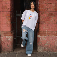 Load image into Gallery viewer, Love White Boxy Oversized T-shirt