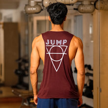 Load image into Gallery viewer, &#39;JUMP&#39; Drop Armhole Maroon Tank Top
