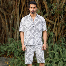 Load image into Gallery viewer, Bandana Printed Oversized Shirt with Shorts
