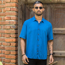 Load image into Gallery viewer, Ocean Blue Short Sleeve Shirt
