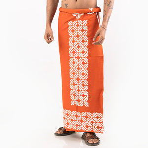 KathiraYugma Orange Batik Sarong