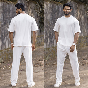 White Oversized Tshirt with Pants