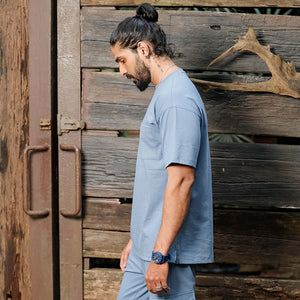 Steel Blue Oversized Pocket T-shirt