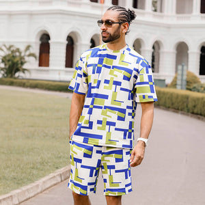 Abstract Printed Oversized T-shirt with Shorts