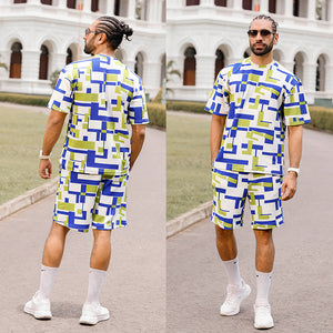 Abstract Printed Oversized T-shirt with Shorts