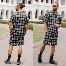 Load image into Gallery viewer, Checkered Printed Oversized T-shirt with Shorts
