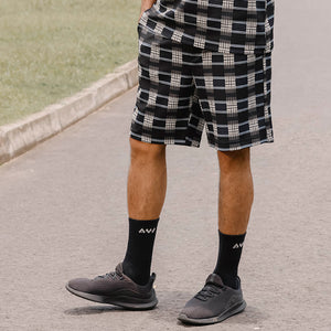 Checkered Printed Oversized T-shirt with Shorts