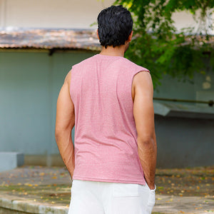 Pink Arm Cut Tank Top