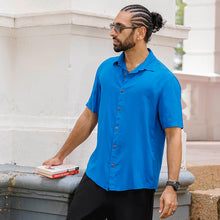 Load image into Gallery viewer, Ocean Blue Short Sleeve Shirt
