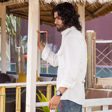 Load image into Gallery viewer, White Corduroy Long Sleeve Shirt
