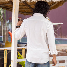 Load image into Gallery viewer, White Corduroy Long Sleeve Shirt
