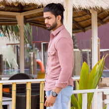 Load image into Gallery viewer, Sky Magenta Corduroy Long Sleeve Shirt
