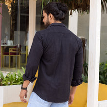Load image into Gallery viewer, Black Corduroy Long Sleeve Shirt
