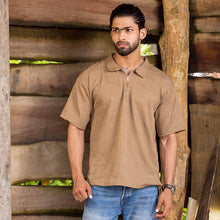 Load image into Gallery viewer, Beige Zipper Polo shirt
