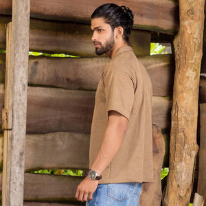 Beige Zipper Polo shirt