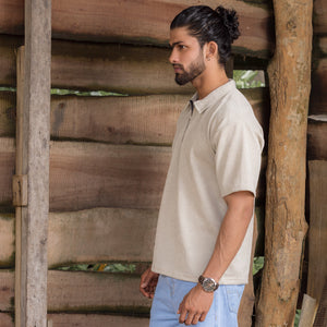 Light Gray Zipper Polo shirt