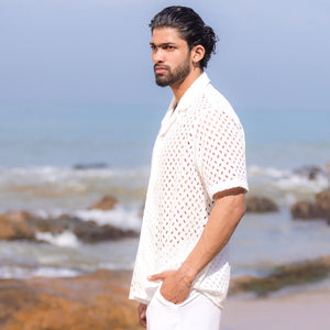 White Lace Short Sleeve Shirt