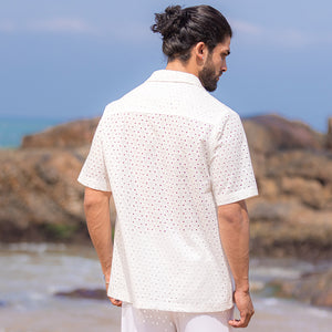 White Lace Short Sleeve Shirt