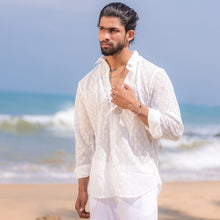 Load image into Gallery viewer, White Lace Long Sleeve Shirt
