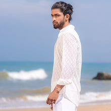 Load image into Gallery viewer, White Lace Long Sleeve Shirt
