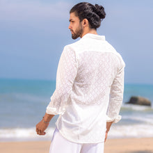 Load image into Gallery viewer, White Lace Long Sleeve Shirt
