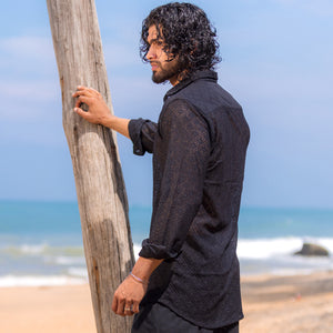 Black Lace Long Sleeve Shirt