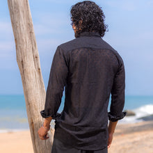 Load image into Gallery viewer, Black Lace Long Sleeve Shirt
