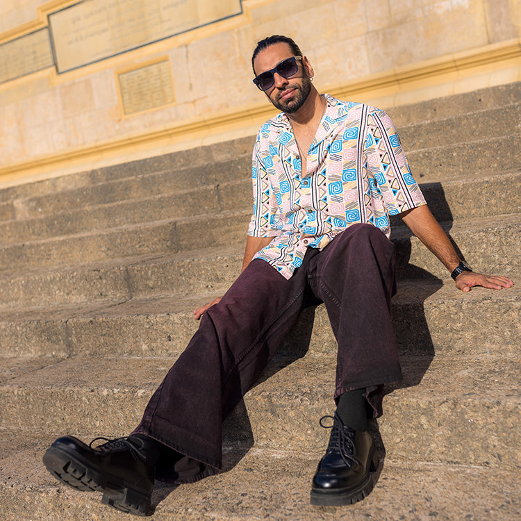 Abstract Printed Short Sleeve Shirt