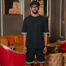 Load image into Gallery viewer, Black Oversized T-shirt with Shorts
