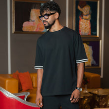 Load image into Gallery viewer, Black Oversized T-shirt with Shorts
