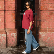 Load image into Gallery viewer, Maroon Boxy Oversized T-shirt
