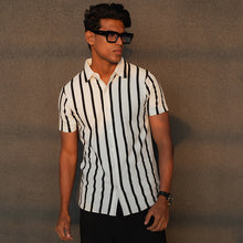 Load image into Gallery viewer, Striped Knit Short Sleeve Shirt
