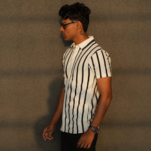 Load image into Gallery viewer, Striped Knit Short Sleeve Shirt
