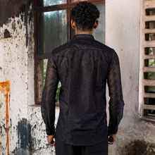 Load image into Gallery viewer, Black Lace Long Sleeve Shirt
