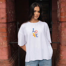 Load image into Gallery viewer, Love White Boxy Oversized T-shirt
