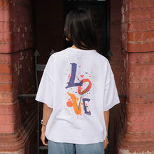 Load image into Gallery viewer, Love White Boxy Oversized T-shirt
