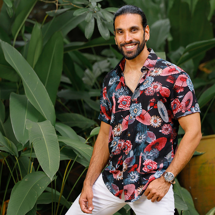 Tropical Printed Short Sleeve Shirt