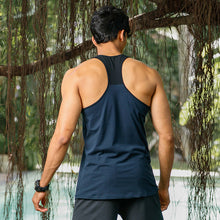 Load image into Gallery viewer, Navy Blue Racerback Stringer Tank Top
