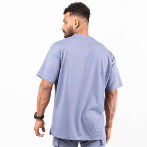 Steel Blue Oversized Pocket T-shirt