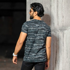 Camouflage Printed Crew Neck T-shirt