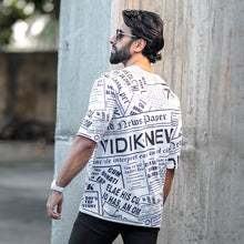 Load image into Gallery viewer, Vidik News Paper Printed Oversized T-shirt
