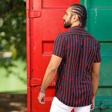 Load image into Gallery viewer, Striped Printed Short Sleeve Shirt
