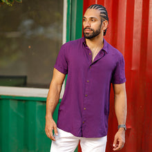 Load image into Gallery viewer, Purple Short Sleeve Shirt
