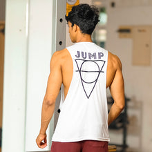 Load image into Gallery viewer, &#39;JUMP&#39; Drop Armhole White Tank Top
